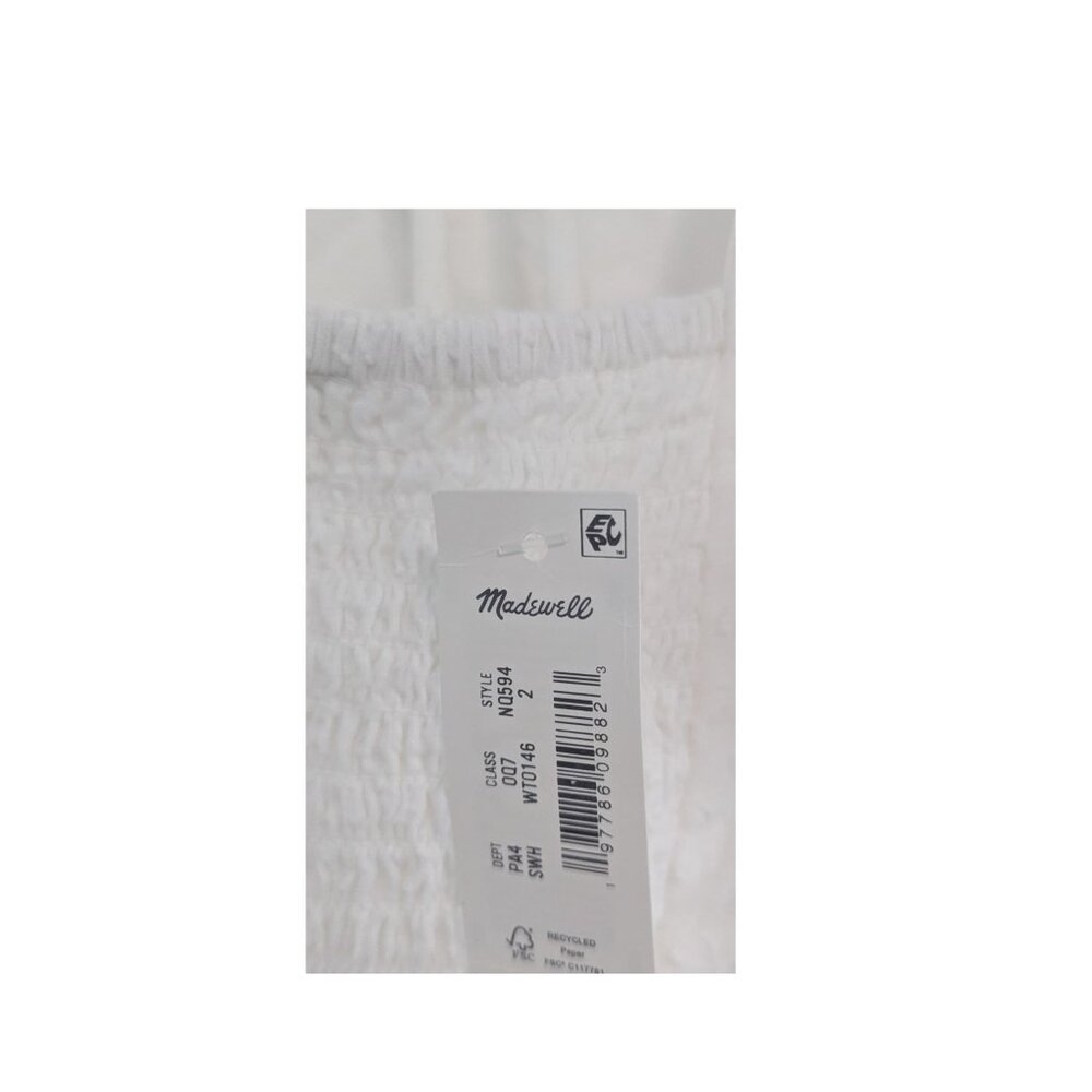Madewell White Eyelet Flutter Sleeve Tiered Maxi Dress Size 2 NWT - Picture 4 of 4